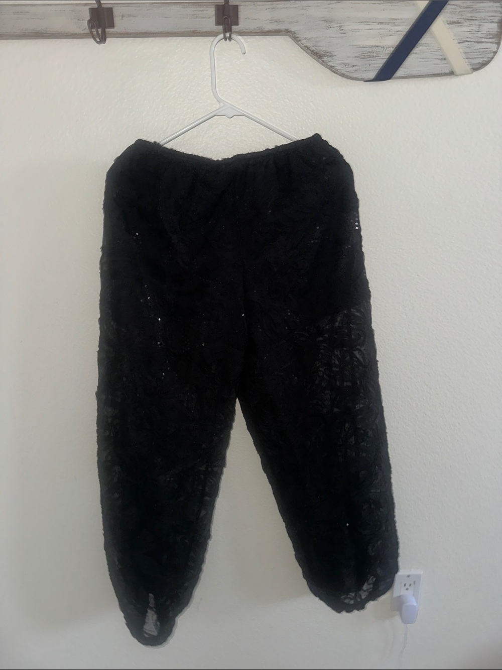 Zara Black Lace Elastic Waist Girls Pants